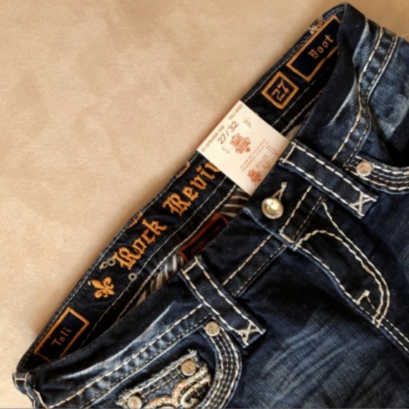 NWT WOMEN'S ROCK REVIVAL BOOT CUT JEANS SIZE 24-30 - Picture 3 of 5